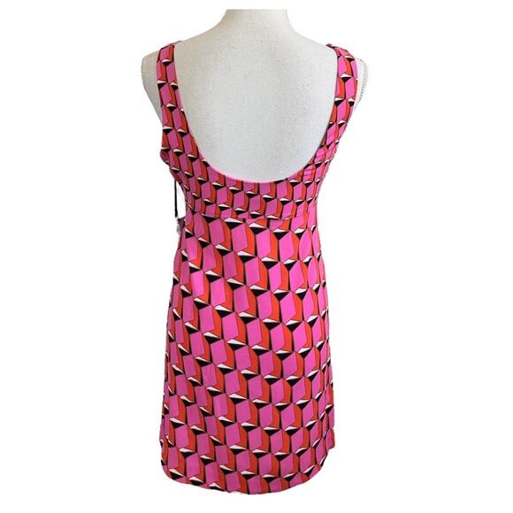 New Diane Von Furstenberg x Target DVF 90's Shift Pink Modern Geo Mini Dress 00 - Picture 5 of 8